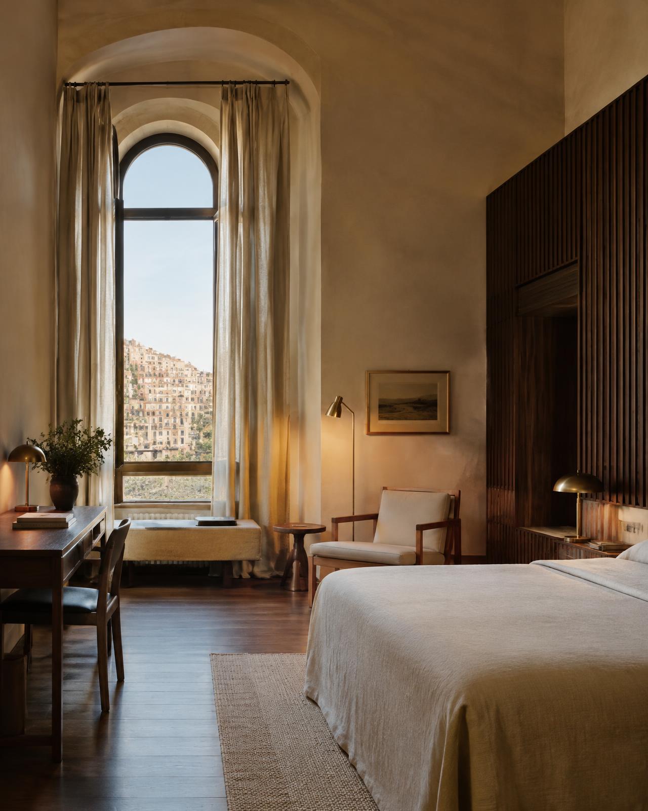 Camera boutique con finestra ad arco